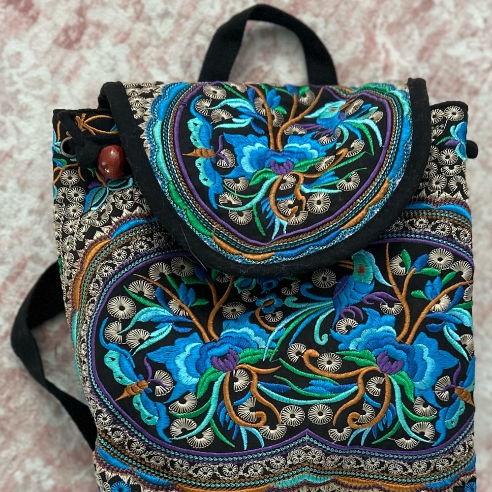 Vibrant Embroidered Backpack